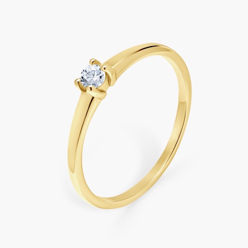 Pierścionek zaręczynowy SAVICKI: złoty, diament